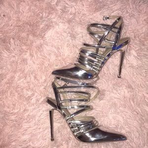 Silver 4inch heel